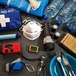 Emergency Supplies laid out on table