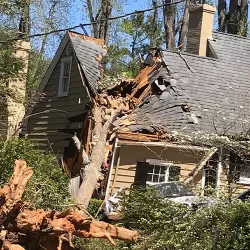 Storm Damaged Home Missing A Roof